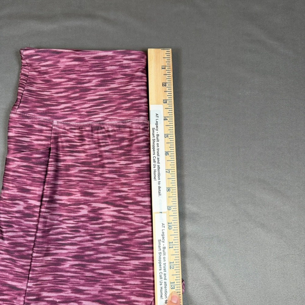 Zone Pro High Rise Leggings Womens L Purple Space Dye Side Pockets Yoga Gym - Picture 7 of 8